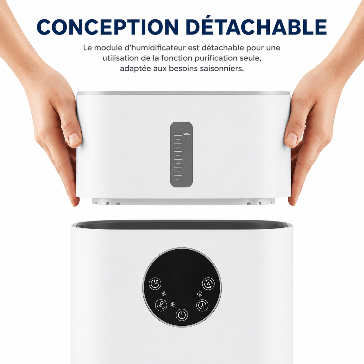 Purificateur et Humidificateur d'Air 2-en-1