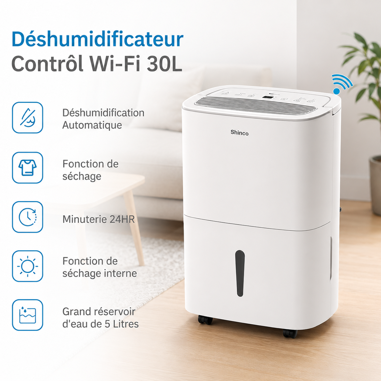 Déshumidificateur Électrique Connectée