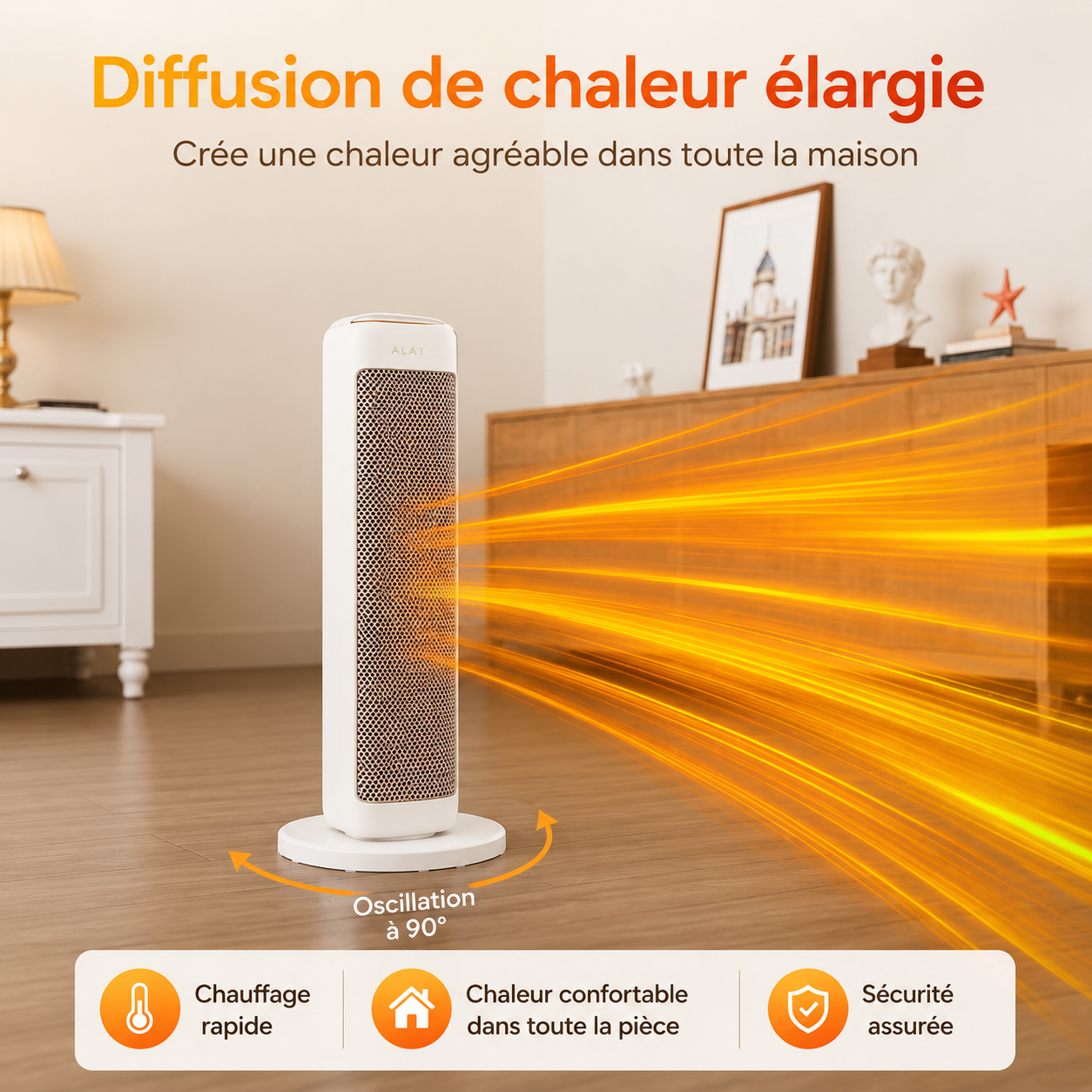 Chauffage d'Appoint Céramique 2000W