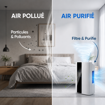 Purificateur et Déshumidificateur d'Air 2-en-1 Silencieux