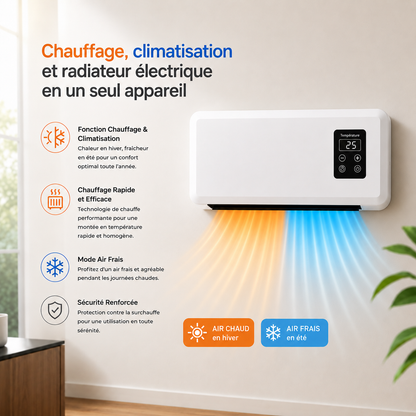 Chauffage et Refroidisseur Mural 2 en 1